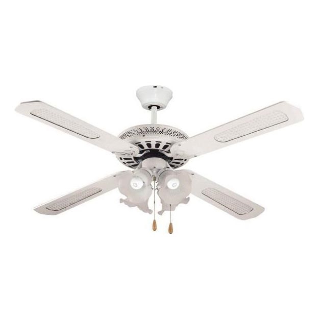 Lubinis ventiliatorius 4xE27/70W/230V diametras 132 cm balta