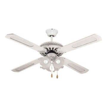 Lubinis ventiliatorius 4xE27/70W/230V Ø 132 cm, baltos spalvos