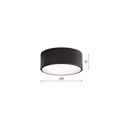 Lubinis vonios šviestuvas CLEO 1xE27/24W/230V diametras 20 cm juoda IP54