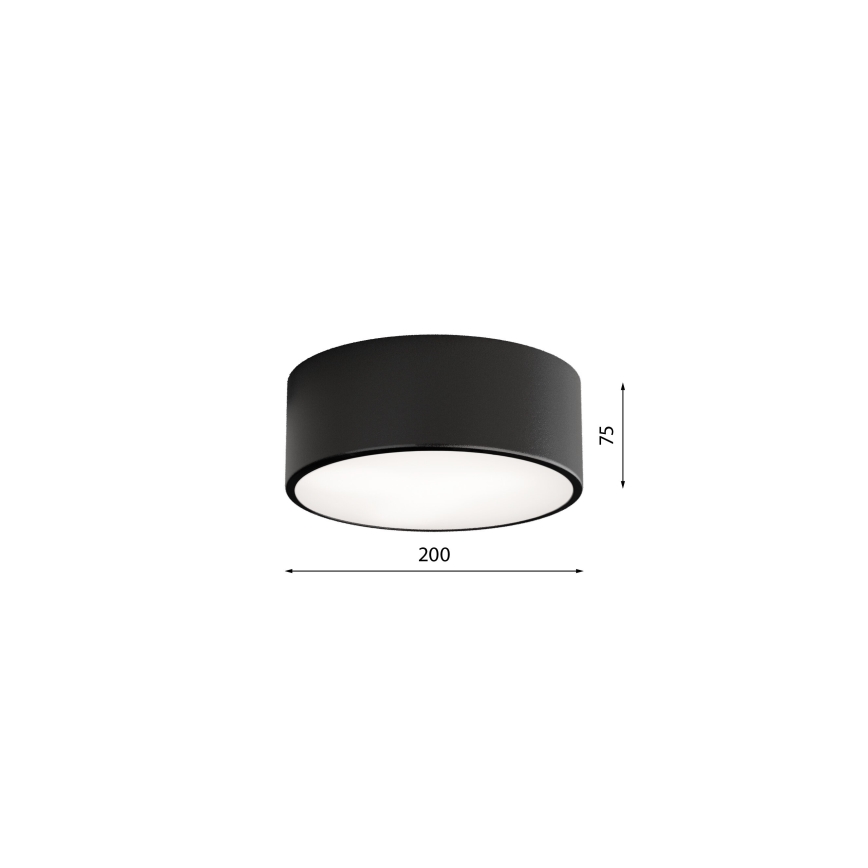 Lubinis vonios šviestuvas CLEO 1xE27/24W/230V diametras 20 cm juoda IP54