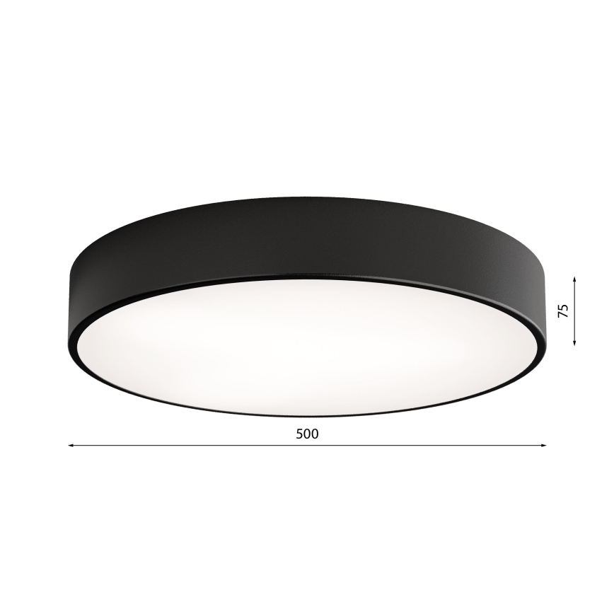 Lubinis vonios šviestuvas CLEO 4xE27/24W/230V diametras 50 cm juoda IP54