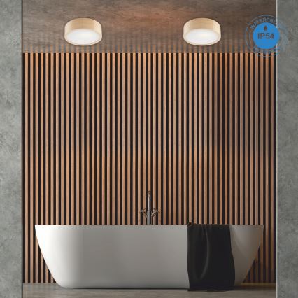 Lubinis vonios šviestuvas NATURAL 2xE27/15W/230V IP54 pušis ø 27 cm
