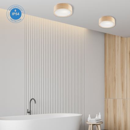 Lubinis vonios šviestuvas NATURAL 2xE27/15W/230V IP54 pušis ø 27 cm