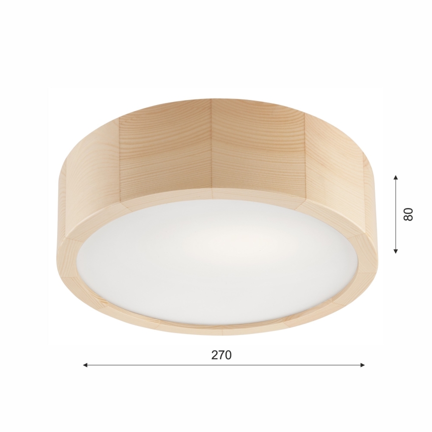 Lubinis vonios šviestuvas NATURAL 2xE27/15W/230V IP54 pušis ? 27 cm