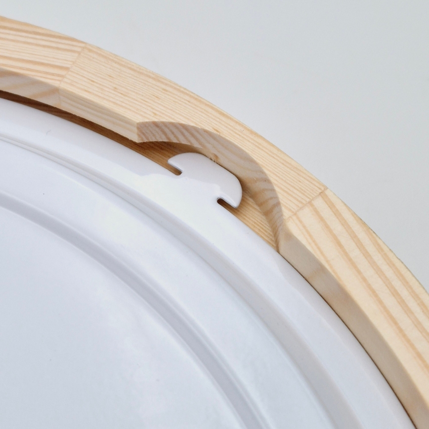 Lubinis vonios šviestuvas NATURAL 3xE27/15W/230V IP54 pušis ø 37 cm - FSC sertifikuota