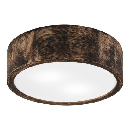 Lubinis vonios šviestuvas OAK SMOKY 2xE27/15W/230V IP54 Ø 27,5 cm ąžuolo/rudos spalvos
