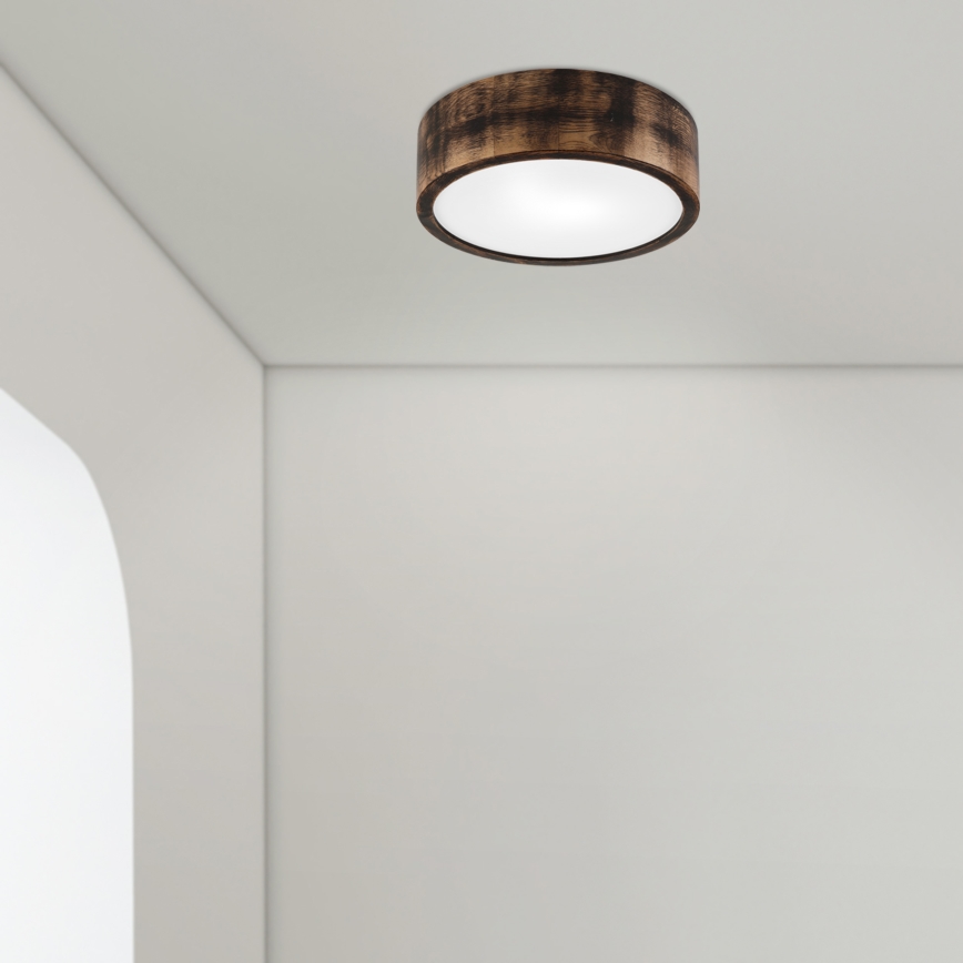 Lubinis vonios šviestuvas OAK SMOKY 2xE27/15W/230V IP54 Ø 27,5 cm ąžuolo/rudos spalvos