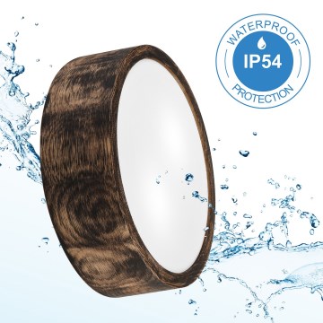 Lubinis vonios šviestuvas OAK SMOKY 2xE27/15W/230V IP54 ø 27,5 cm ąžuolas/ruda