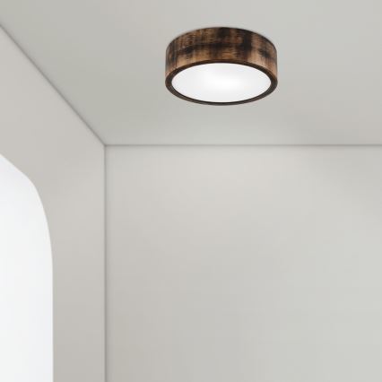 Lubinis vonios šviestuvas OAK SMOKY 2xE27/15W/230V IP54 ø 27,5 cm ąžuolas/ruda