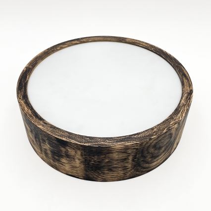 Lubinis vonios šviestuvas OAK SMOKY 2xE27/15W/230V IP54 ø 27,5 cm ąžuolas/ruda