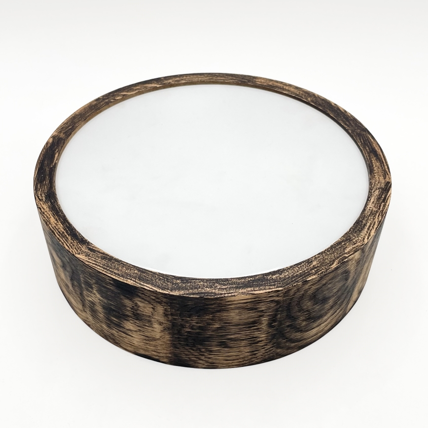 Lubinis vonios šviestuvas OAK SMOKY 2xE27/15W/230V IP54 ø 27,5 cm ąžuolas/ruda