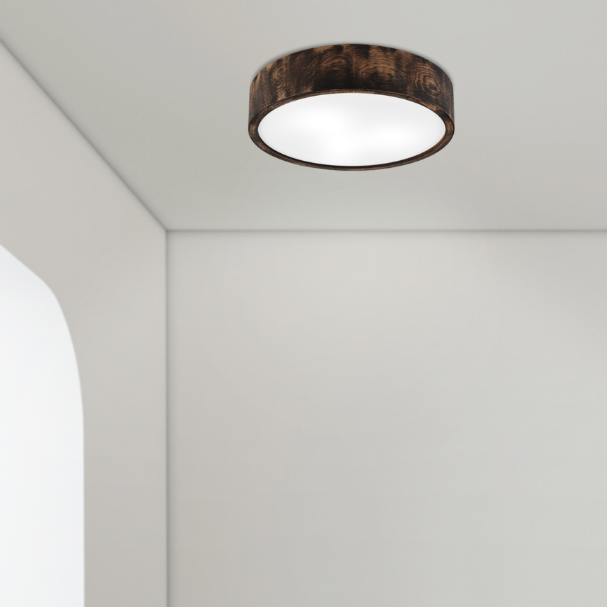 Lubinis vonios šviestuvas OAK SMOKY 3xE27/15W/230V IP54 ø 37,5 cm ąžuolas/ruda