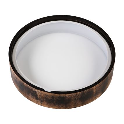 Lubinis vonios šviestuvas OAK SMOKY 3xE27/15W/230V IP54 ø 37,5 cm ąžuolas/ruda