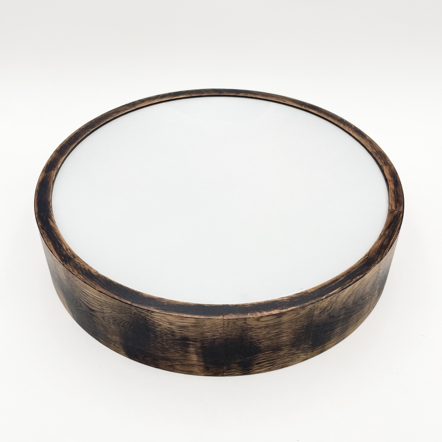 Lubinis vonios šviestuvas OAK SMOKY 3xE27/15W/230V IP54 ø 37,5 cm ąžuolas/ruda