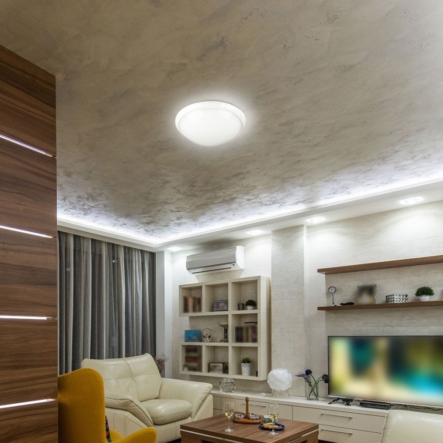 Lubinis vonios šviestuvas su jutikliu 1xE27/60W/230V IP44 ø 29,6 cm