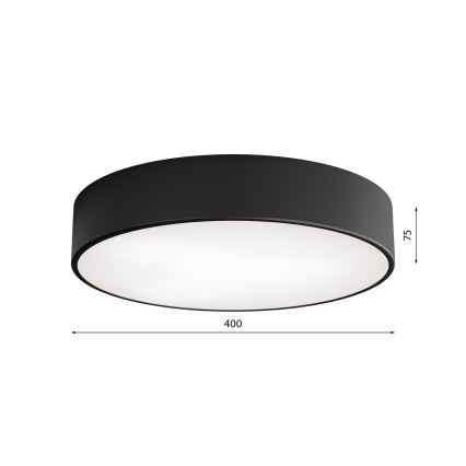Lubinis vonios šviestuvas su jutikliu CLEO, 3×E27/24W/230V, Ø 40 cm, juodas, IP54
