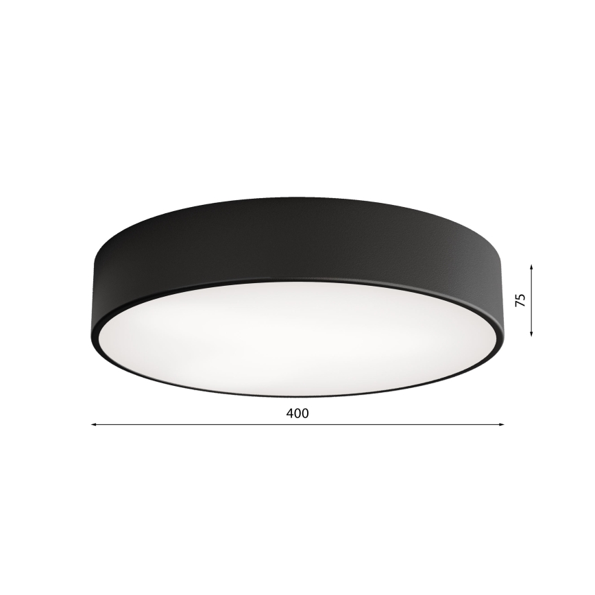 Lubinis vonios šviestuvas su jutikliu CLEO, 3×E27/24W/230V, Ø 40 cm, juodas, IP54