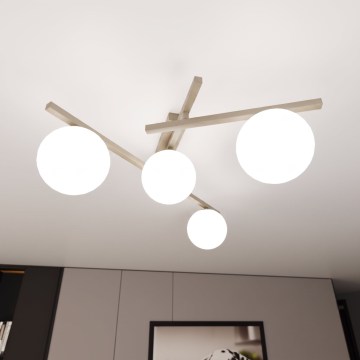 Lubų šviestuvas SMART 4xE14/10W/230V smėlio/balta