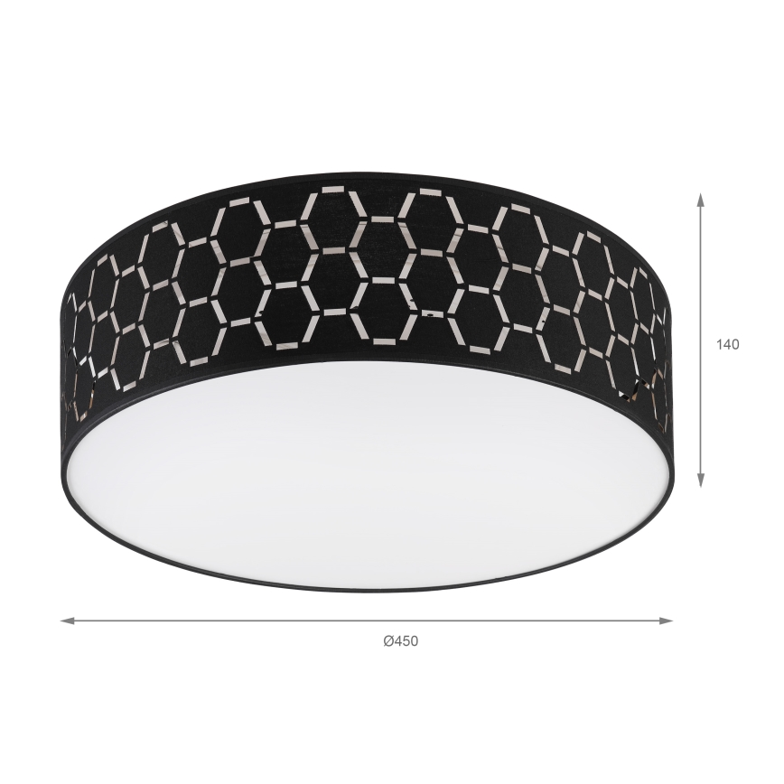 Lubų šviestuvas ULLE, 2xE27/15W/230V, skersmuo 45 cm, juodas