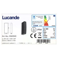 Lucande – LED Lauko sieninis šviestuvas CORDA 2xLED/3W/230V IP54