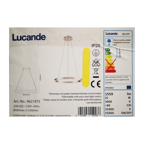 Lucande - LED Reguliuojamas pakabinamas sietynas LYANI LED/20,5W/230V