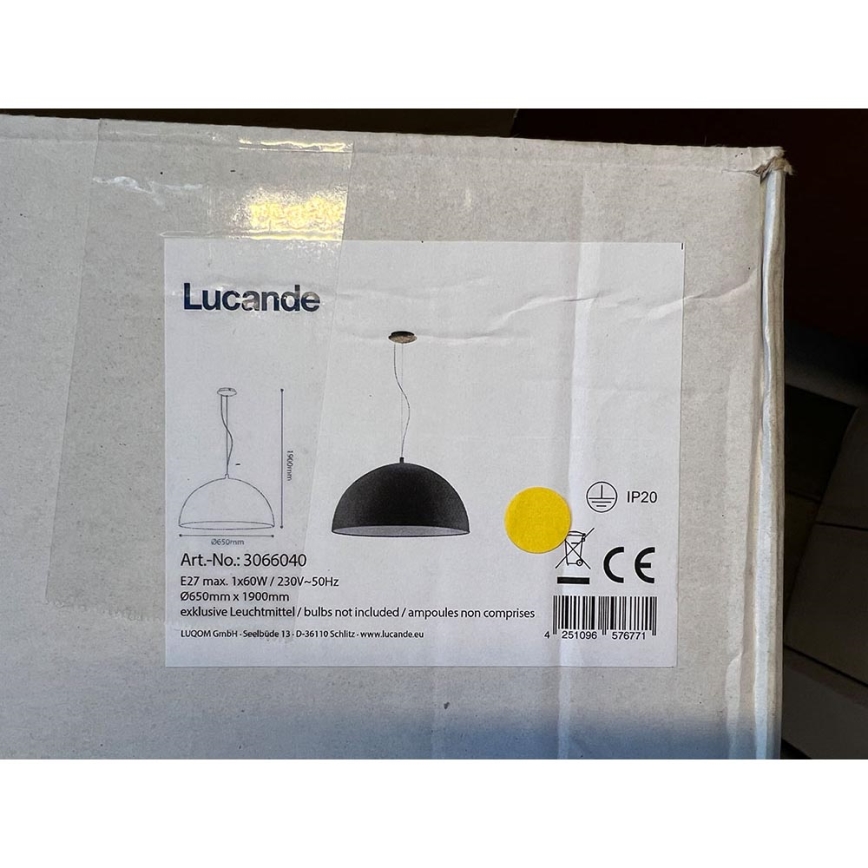 Lucande - Pakabinamas sietynas MALEO 1xE27/60W/230V