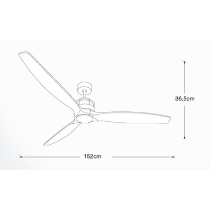 Lucci air 210508 - Lubinis ventiliatorius AIRFUSION AKMANI paulovnija/juoda + nuotolinis valdymas