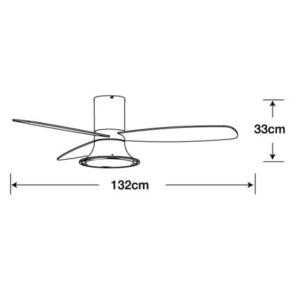 Lucci Air 210661 - LED Reguliuojamas lubinis ventiliatorius FLUSSO 1xGX53/18W/230V medis/balta + nuotolinio valdymo pultas