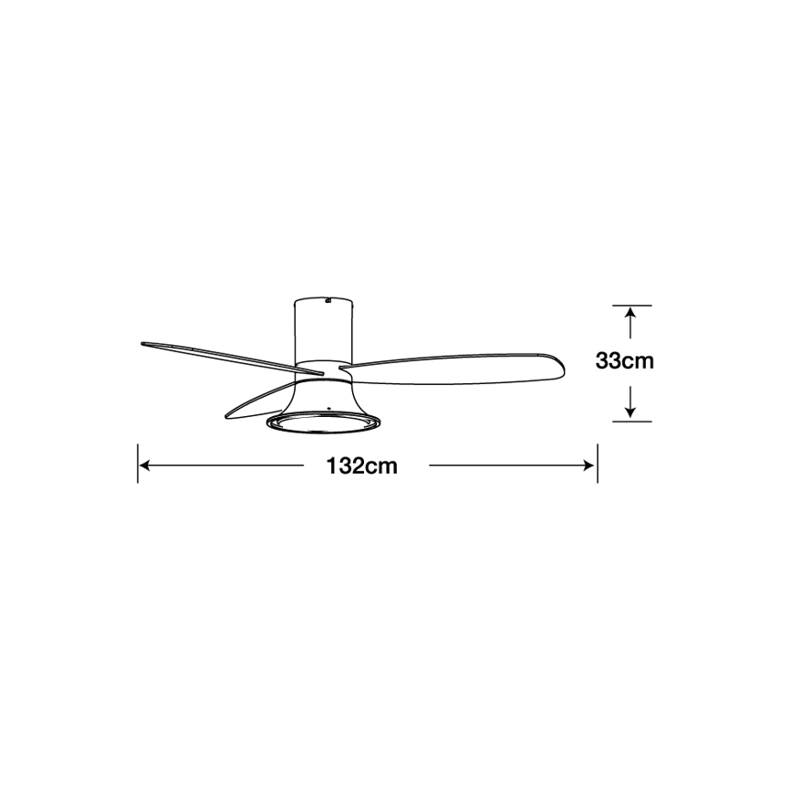Lucci Air 210661 - LED Reguliuojamas lubinis ventiliatorius FLUSSO 1xGX53/18W/230V medis/balta + nuotolinio valdymo pultas