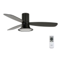 Lucci Air 210662 - LED reguliuojamas lubų ventiliatorius FLUSSO 1xGX53/18W/230V mediena/juoda + nuotolinio valdymo pultas