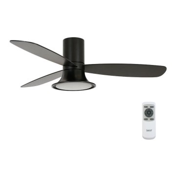Lucci Air 210662 - LED reguliuojamas lubų ventiliatorius FLUSSO 1xGX53/18W/230V mediena/juoda + nuotolinio valdymo pultas
