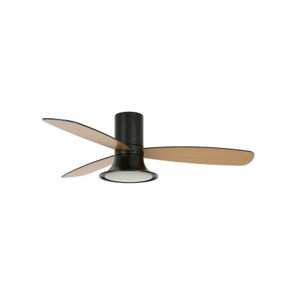 Lucci Air 210662 - LED reguliuojamas lubų ventiliatorius FLUSSO 1xGX53/18W/230V mediena/juoda + nuotolinio valdymo pultas