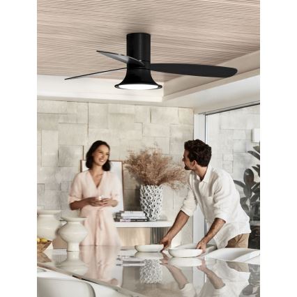 Lucci Air 210662 - LED reguliuojamas lubų ventiliatorius FLUSSO 1xGX53/18W/230V mediena/juoda + nuotolinio valdymo pultas