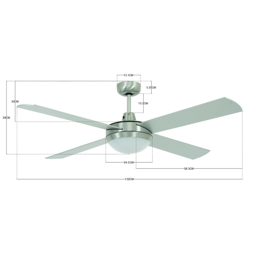 Lucci air 213009 - LED lubinis ventiliatorius FUTURA MOOD LED/18W/230V matinis chromas + nuotolinio valdymo pultas