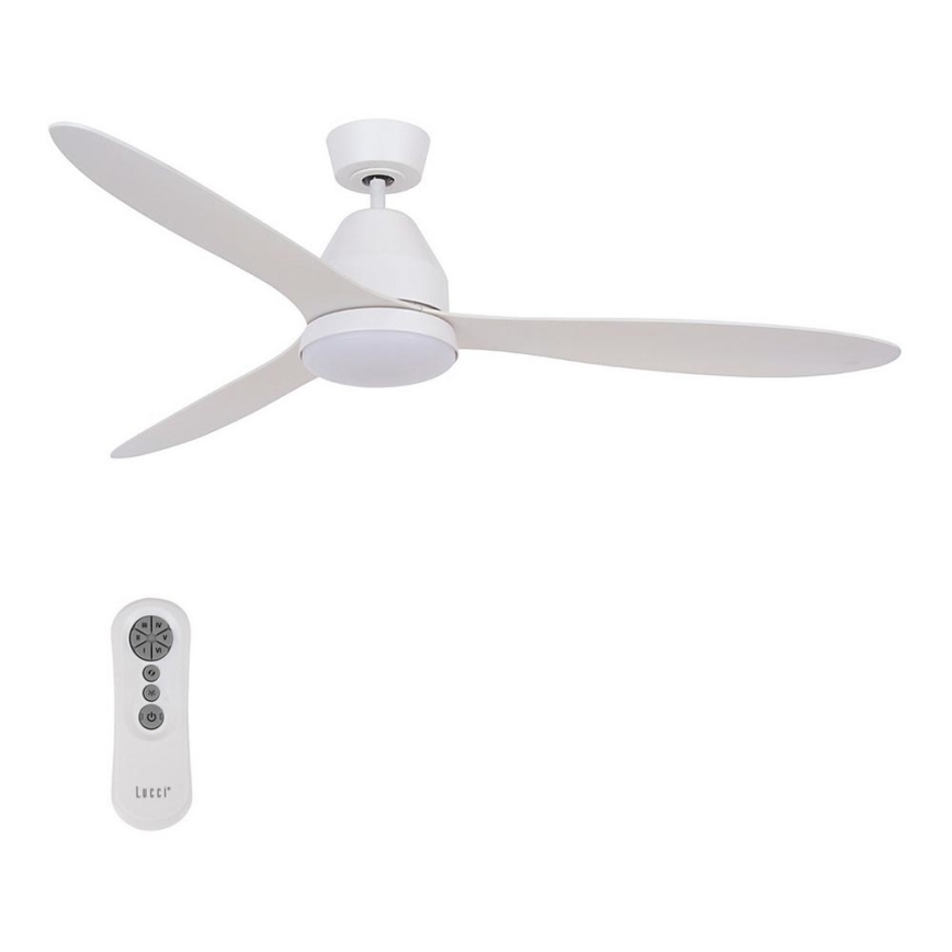 Lucci air 213043 - LED lubinis ventiliatorius WHITEHAVEN GX53/17W/230V baltas + nuotolinis valdymas
