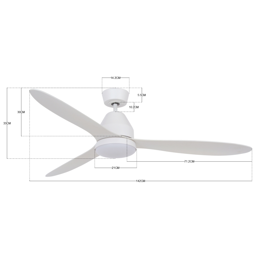Lucci air 213043 - LED lubinis ventiliatorius WHITEHAVEN GX53/17W/230V baltas + nuotolinis valdymas