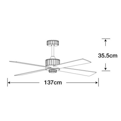 Lucci air 213171 - LED lubinis ventiliatorius NEWPORT medis/balta/smėlio spalva + nuotolinio valdymo pultas