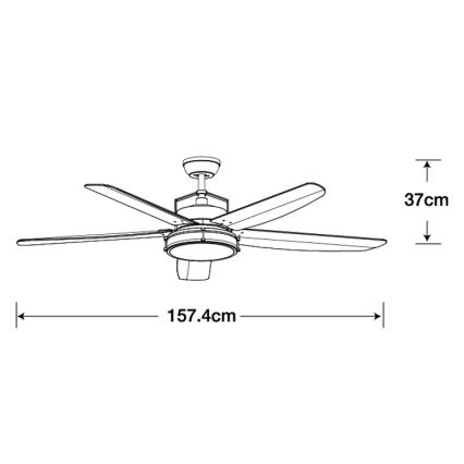 Lucci air 213176-LED Reguliuojamas lubinis ventiliatorius LOUISVILLE 1xGX53/18W/230V medis/balta + nuotolinio valdymo pultas