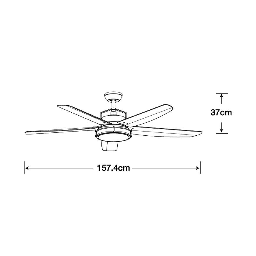 Lucci air 213176-LED Reguliuojamas lubinis ventiliatorius LOUISVILLE 1xGX53/18W/230V medis/balta + nuotolinio valdymo pultas