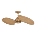 Lucci Air 21325549 - LED reguliuojamas lubinis ventiliatorius SABLE 1xGX53/12W/230V 3000/4000/5000K, skersmuo 91,5 cm, rudas + nuotolinio valdymo pultas