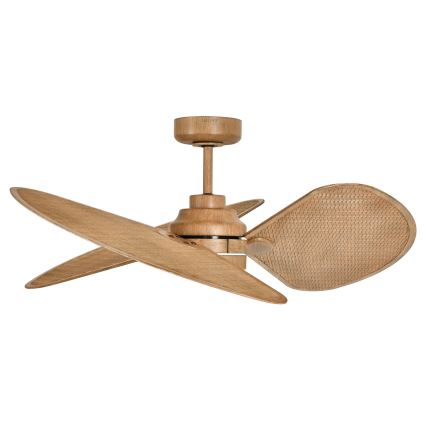 Lucci Air 21325549 - LED reguliuojamas lubinis ventiliatorius SABLE 1xGX53/12W/230V 3000/4000/5000K, skersmuo 91,5 cm, rudas + nuotolinio valdymo pultas