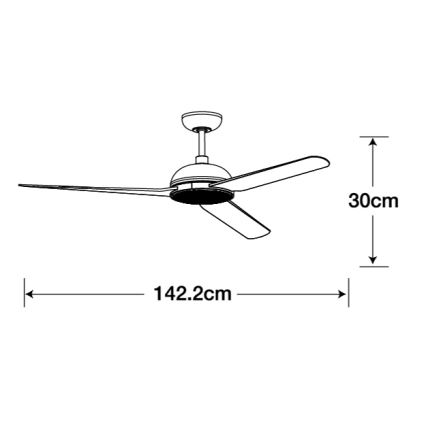 Lucci air 213301- LED Reguliuojamas lubinis ventiliatorius UNIONE 1xGX53/12W/230V ruda/blizgus chromas + nuotolinio valdymo pultas