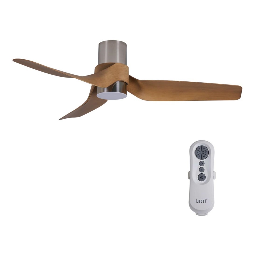 Lucci air 213355-LED Reguliuojamas lubinis ventiliatorius NAUTICA 1xGX53/12W/230V ruda/blizgus chromas + nuotolinio valdymo pultas