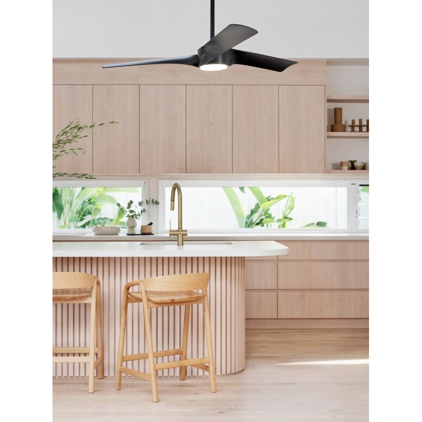 Lucci air 213358 - LED Reguliuojamas lubinis ventiliatorius LINE 1xGX53/12W/230V juodas + valdymo pultas