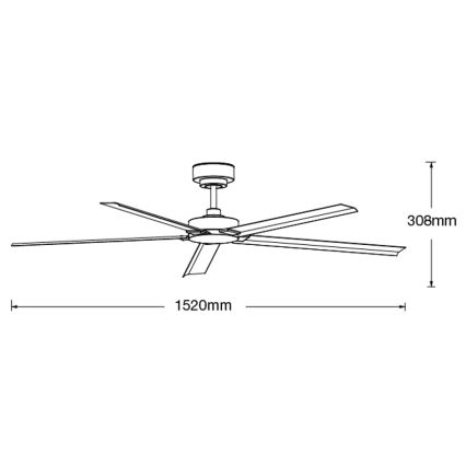 Lucci air 21616149 - Lubinis ventiliatorius MONZA IP55 juodas + nuotolinio valdymo pultas