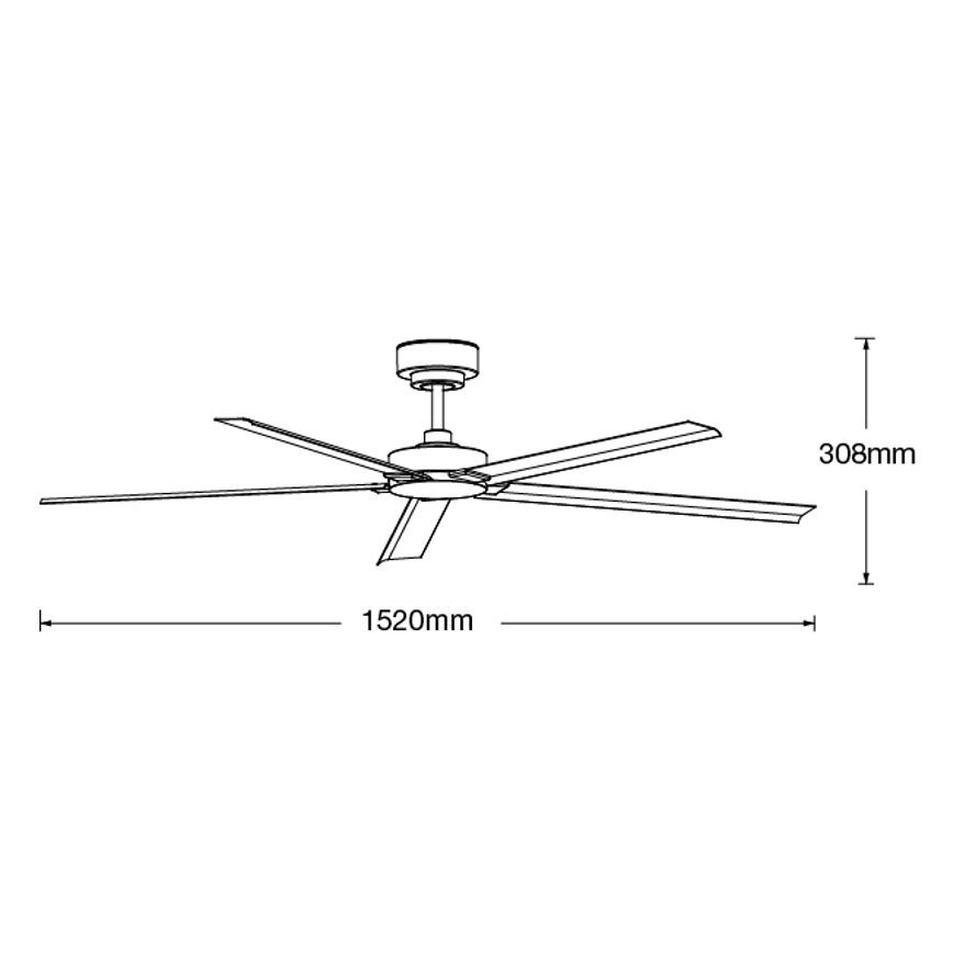 Lucci air 21616149 - Lubų ventiliatorius MONZA IP55 juodas + nuotolinio valdymo pultas