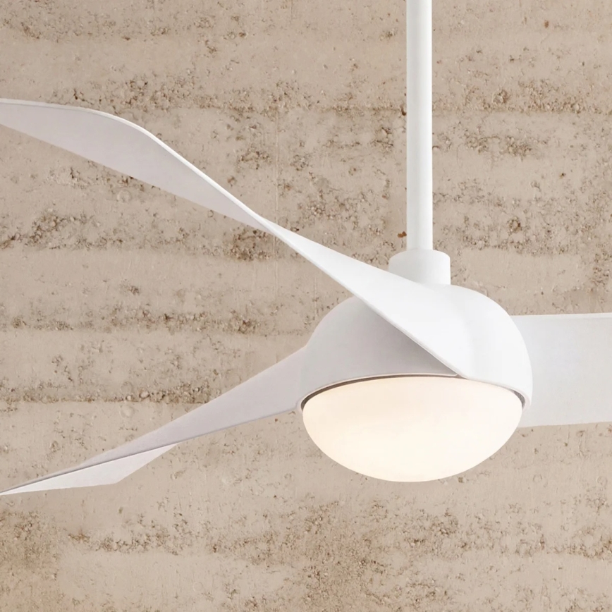 Lucci Air 21617049 - LED lubinis ventiliatorius OSPREY su reguliuojamu ryškumu 1xGX53/12W/230V skersmuo 132 cm baltas + su nuotoliniu pultu