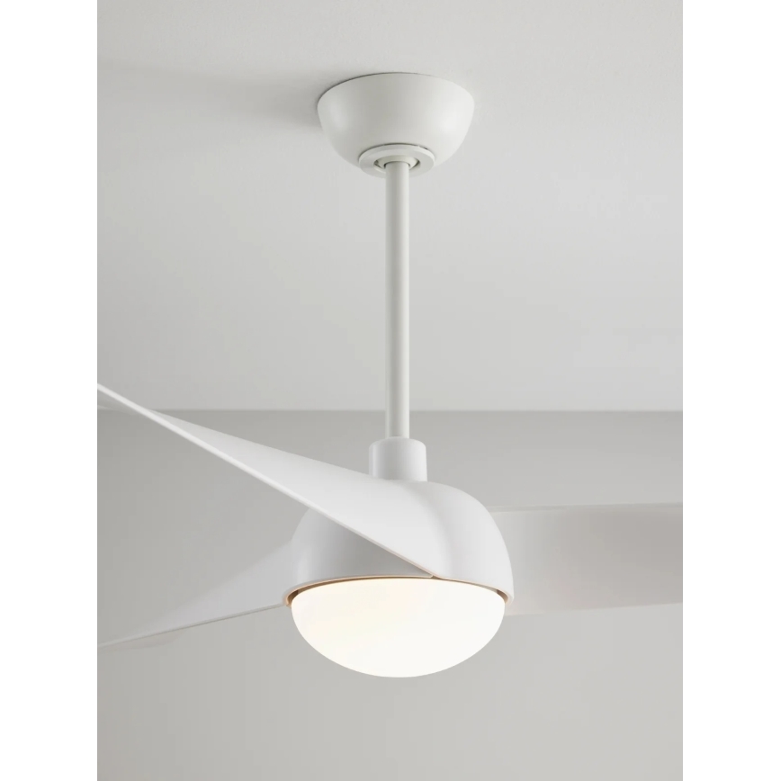 Lucci Air 21617049 - LED lubinis ventiliatorius OSPREY su reguliuojamu ryškumu 1xGX53/12W/230V skersmuo 132 cm baltas + su nuotoliniu pultu