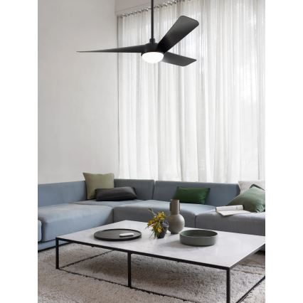 Lucci Air 21617149 - Reguliuojamas LED lubinis ventiliatorius OSPREY 1xGX53/12W/230V, skersmuo 132 cm, juodas + nuotolinis valdymas
