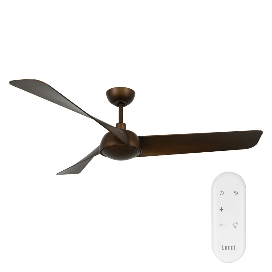 Lucci Air 21617249 - Dimeriuojamas LED lubų ventiliatorius OSPREY 1xGX53/12W/230V, skersmuo 132 cm, bronzinis + nuotolinis valdymas